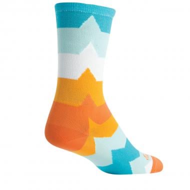 SOCK GUY CREW 6" Socks EKG White/Blue/Orange 0