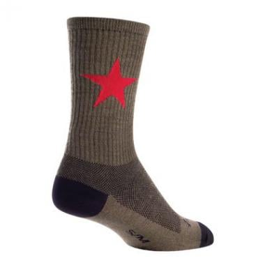 Socken SOCK GUY WOOL CREW 6'' RED STAR Khaki 0