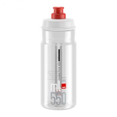 Trinkflasche ELITE JET Transparent Logo in Rot (550 ml) 0