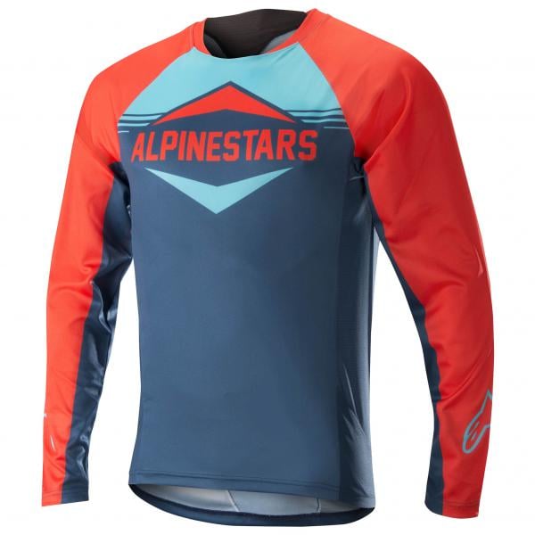 Orange/Blue Alpinestars Mesa Long Sleeve Mens Cycling Jersey 