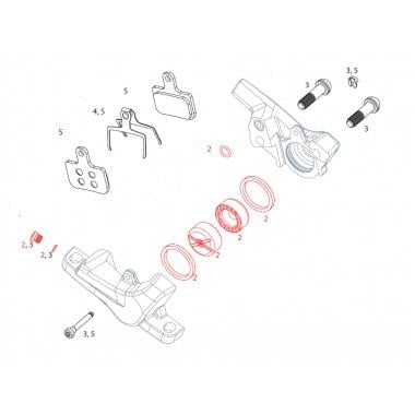 SRAM LEVEL Piston + Caliper Seal Kit #11.5018.020.003 0