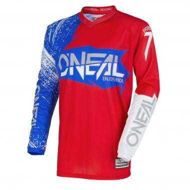 Maillot O'NEAL ELEMENT BURNOUT Manches Longues Bleu/Blanc/Rouge O'NEAL Probikeshop 0