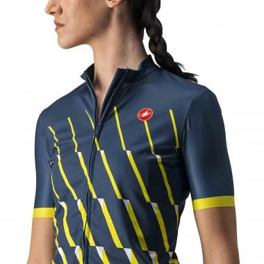 CASTELLI PENDIO Women's Short-Sleeved Jersey Blue/Yellow 0