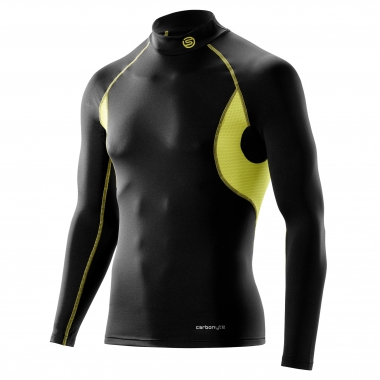 SKINS CARBONYTE Long-Sleeved Baselayer Jersey Black/Yellow 0