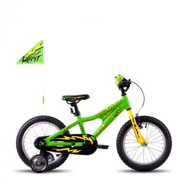GHOST POWERKID 16" Kids Bike Green/Yellow/Black 2018 0