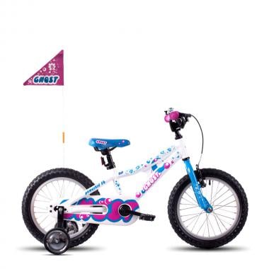 GHOST POWERKID 16" Kids Bike White/Blue/Pink 2018 0