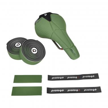PROLOGO SCRATCH M5 Saddle TiroX Rails + ONE TOUCH Handlebar Tape Kit - Edition Natural Color - Green 0