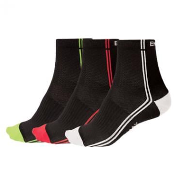 Socken ENDURA COOLMAX RAYURE 3 Paar Schwarz 2019 0