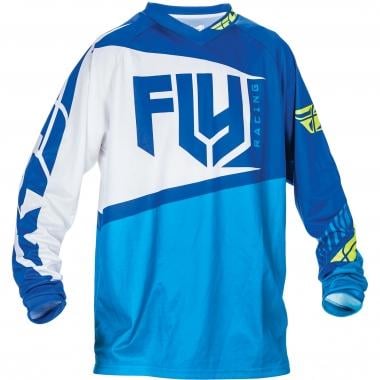 FLY RACING F-16 Kids Long-Sleeved jersey Blue/White/Neon Yellow 0