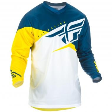 Maillot FLY RACING F-16 Manches Longues Jaune/Blanc/Bleu FLY RACING Probikeshop 0