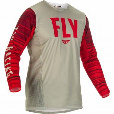 Maillot FLY RACING KINETIC WAVE Manches Longues Gris/Rouge 2022