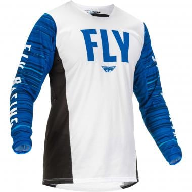 Maillot FLY RACING KINETIC WAVE Manches Longues Blanc/Bleu 2022