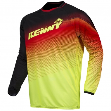 KENNY BMX ELITE Long-Sleeved Jersey Black/Red/Neon Yellow 0