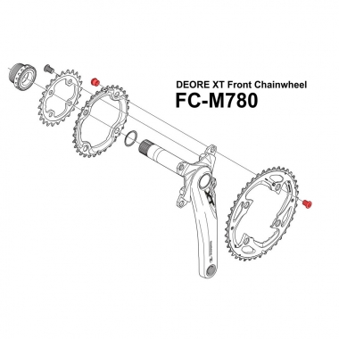SHIMANO XT FC-M780 Set of Bolts for Medium and Large Chainrings 0
