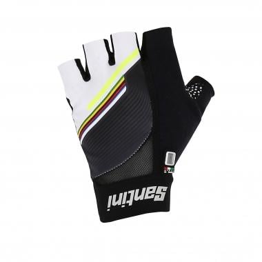 SANTINI UCI FASHION Short Finger Gloves Black/White 0