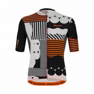 SANTINI DELTA OPTIC Short-Sleeved Jersey Black/Orange/White 0