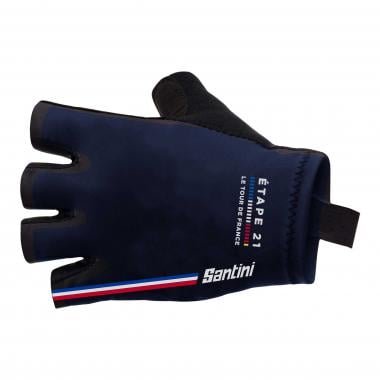 SANTINI TRIONFO TOUR DE FRANCE Short Finger Gloves Blue 0