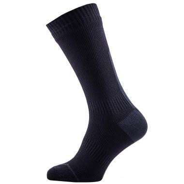 Socken SEALSKINZ THIN MID HYDROSTOP Wasserdicht Schwarz/Grau 0