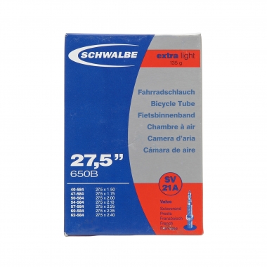 SCHWALBE 21A EXTRALIGHT 27.5x1.50/2.40 Inner Tube Presta 40 mm 0