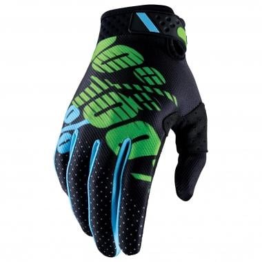 100% RIDEFIT Gloves Black/Green 0