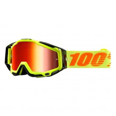 100% RACECRAFT ATTACK YELLOW Goggles Yellow/Orange Mirror Lens Yellow/Red 0