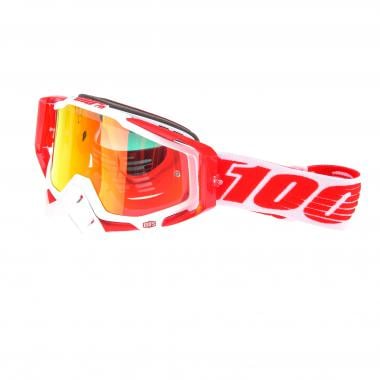 Goggle 100% RACECRAFT BILAL Weiß/Rot Spiegelglas 0