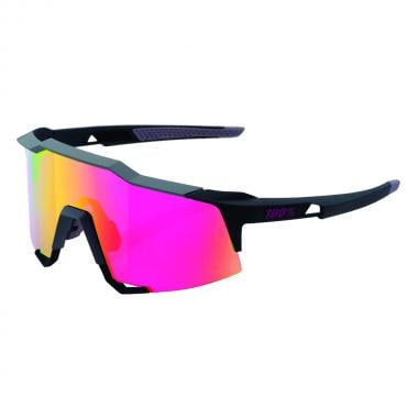 100% SPEEDCRAFT Sunglasses Black Graphite/Purple Iridium 0