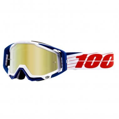 Goggle 100% RACECRAFT BIBAL WHITE Weiß Spiegelglas 0