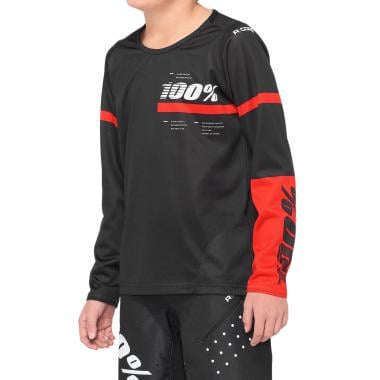 100% R-CORE Kids Long-Sleeved Jersey Black/Red 0