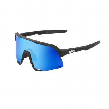 100% S3 Sunglasses Black HiPER Iridium Blue  0