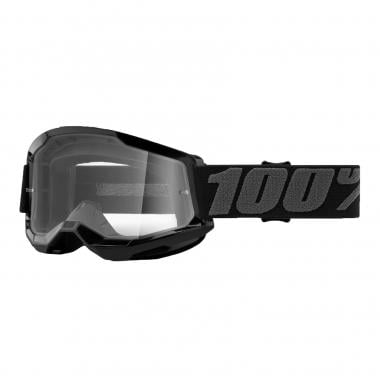 100% STRATA 2 Goggles Black Transparent Lens 2022 0