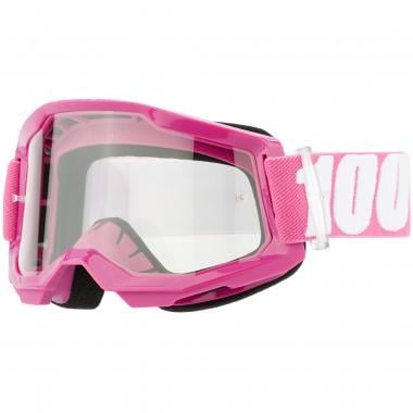 100% STRATA 2 FLETCHER Kids Goggles Pink Transparent Lens 0