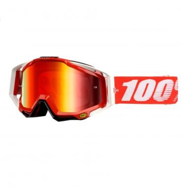 100% RACECRAFT Goggles FIRE RED Red Mirror Lens 0