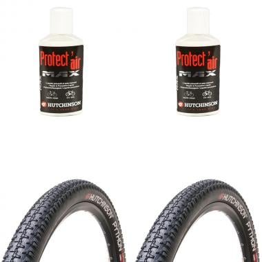 HUTCHINSON PYTHON 2 27.5x2.25 RR XC TR Set of 2 Folding Tyres PV525332 + 2 PROTECT'AIR MX Anti-Puncture Tyre Sealant 0
