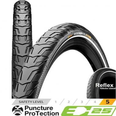 CONTINENTAL RIDE CITY 26x1,75 Extra Puncture Belt Reflex Rigid Tyre 101552 0