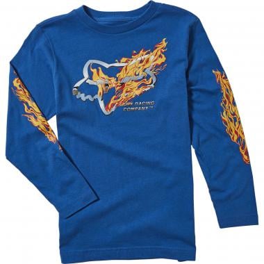 T-Shirt FOX TURN N BURN Junior Langarm Blau 2020 0