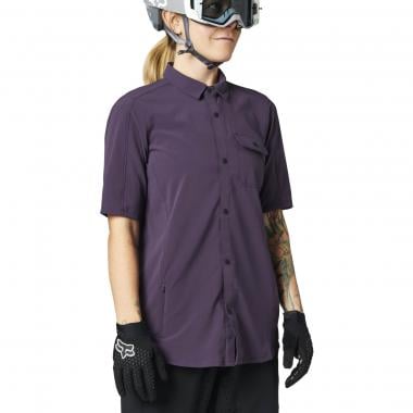 FOX FLEXAIR WOVEN Women's Short-Sleeved Shirt Purple 2021 0