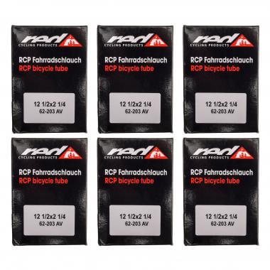 RED CYCLING PRODUCTS 12x1.75/2.125 Set of 6 Inner Tubes 40 mm Schrader Valve 0