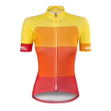 RED CYCLING COLORBLOCK RACE Women's Short Sleeved Jersey Red/Yellow 0