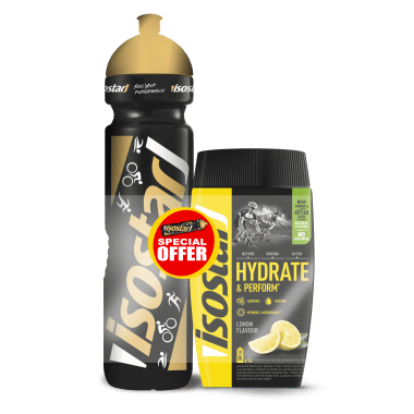 Bebida energética ISOSTAR HYDRATE & PERFORM Limón (500 ml) + Bidón 1L Gratis 0