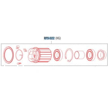 Freilaufkörper und Spacer FULCRUM Shimano HG #RP9-022 0
