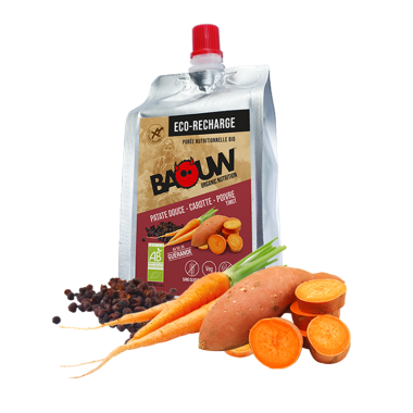 ECO RECHARGE BAOUW Energy Compote Bio Salty Recipe Sweet Potato/Carrot/Pepper (330g) 0