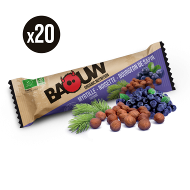 BAOUW! BIO Pack of 20 Energy Bars Wild Blueberry/Hazelnut/Pine Bud 0