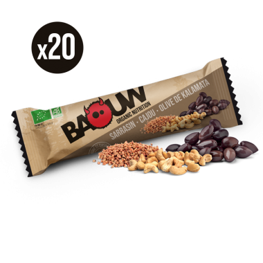 BAOUW! BIO Pack of 20 Energy Bars Buckwheat/Cashew/Kalamata Olive 0