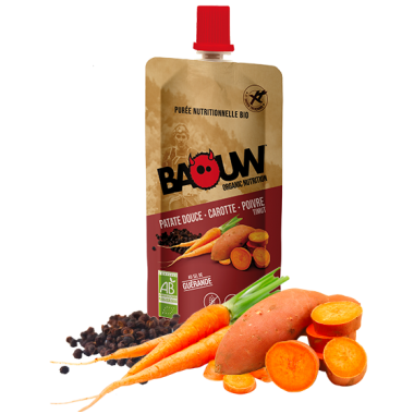 BAOUW Organic Energy Compote Savoury Flavour Sweet Potato Carrot Pepper (90g) 0