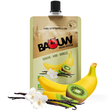 Puré energético BAOUW Bio Receta con frutas Plátano/Kiwi/Vainilla (90g) 0