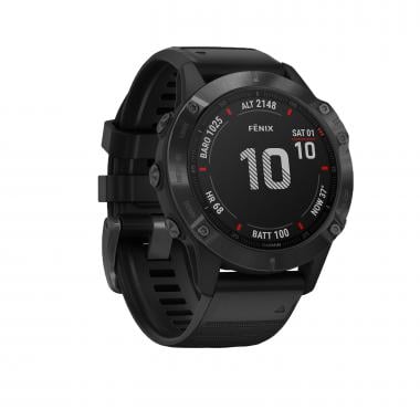 GPS-Uhr GARMIN FENIX 6 PRO Schwarz mit schwarzem Armband 0