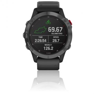 GPS-Uhr GARMIN FENIX 6 Pro SOLAR Grau Armbandfarbe Schwarz 0